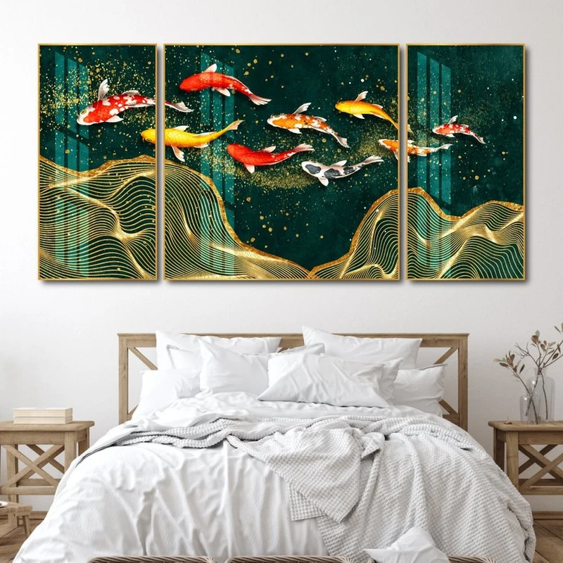 Mẫu tranh cá chép vượt vũ môn hóa rồng