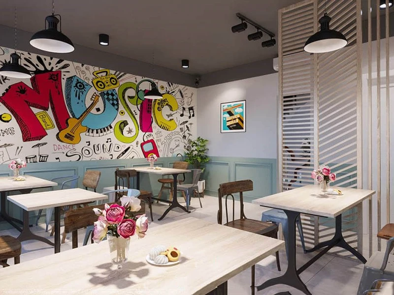 Dịch vụ vẽ tranh tường quán trà sữa chuyên nghiệp giá rẻ siêu đẹp ở TpHCM