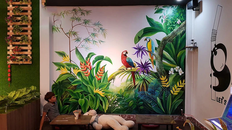 Dịch vụ vẽ tranh tường quán trà sữa chuyên nghiệp giá rẻ siêu đẹp ở TpHCM