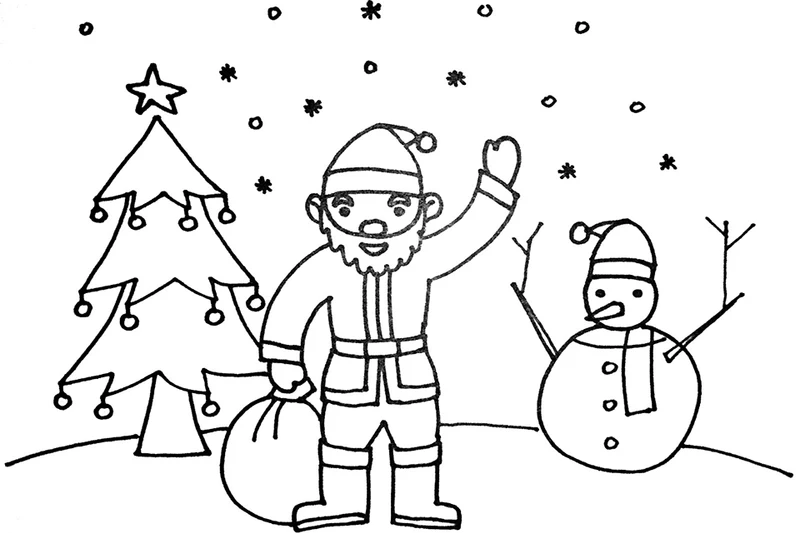 Ý tưởng tuyệt vời trang trí cho mùa Noel đó là tô màu ông già Noel bằng bút sáp