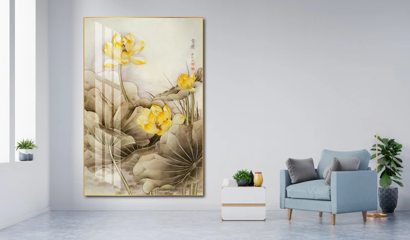 Bức tranh treo tường phòng khách khổ lớn trang trí đẹp là khi nó được đặt cân xứng hài hòa với diện tích và các đồ vật nội thất của phòng khách