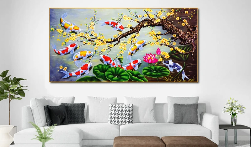 Ý nghĩa tranh cá chép và hoa mẫu đơn là gì và hợp với tuổi nào?