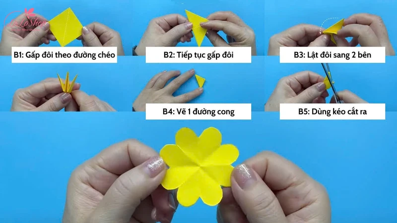 Các bước cắt hoa với một nhát kéo