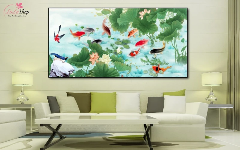 Các loại tranh canvas treo tường đẹp khổ lớn thường được dùng để trang trí sảnh nhà