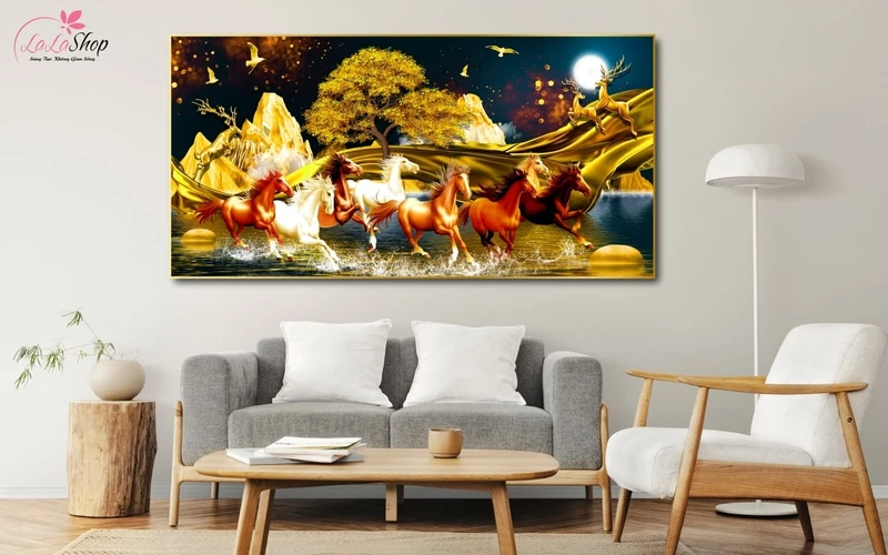 Các loại tranh canvas treo tường đẹp phong thủy Mã đáo thành công được nhiều gia đình sử dụng
