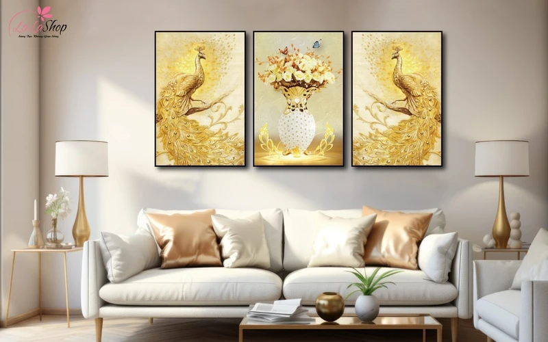 Các loại tranh canvas treo tường đẹp với đôi chim công có ý nghĩa về tình yêu bền vững