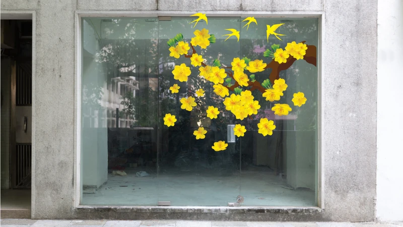 Decal Mai Vàng Và Chim Én Đón Xuân 5