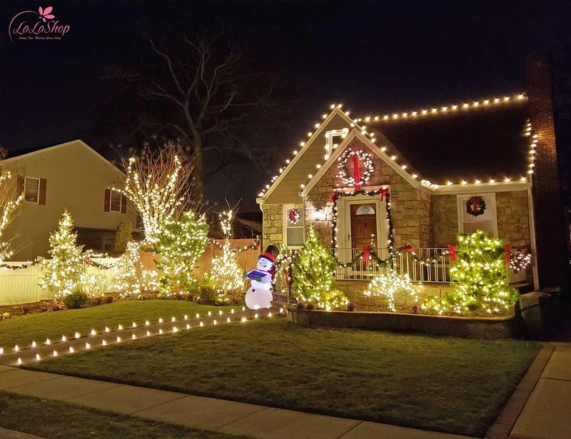 Đèn LED giúp tiểu cảnh trang trí thêm phần nổi bật và lung linh