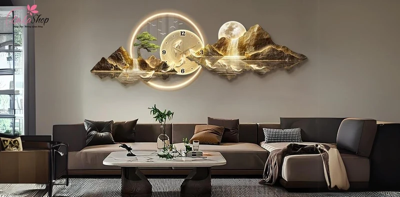 Đồng hồ treo tường thiết kế sang trọng làm nổi bật không gian sống và làm việc