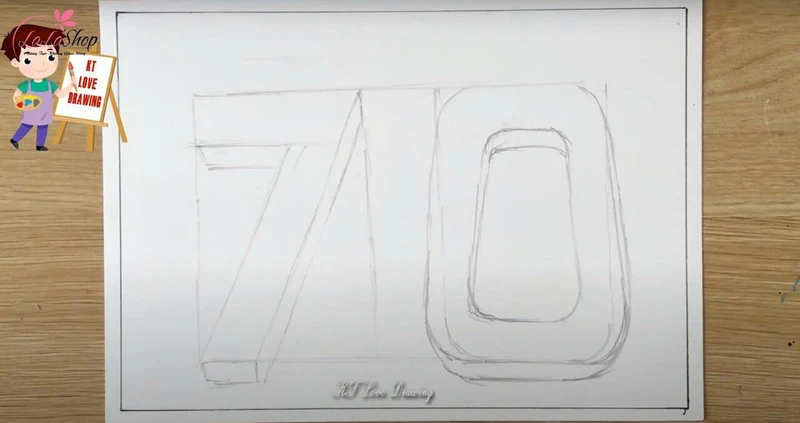 Dùng số 70 làm nền cho bức tranh