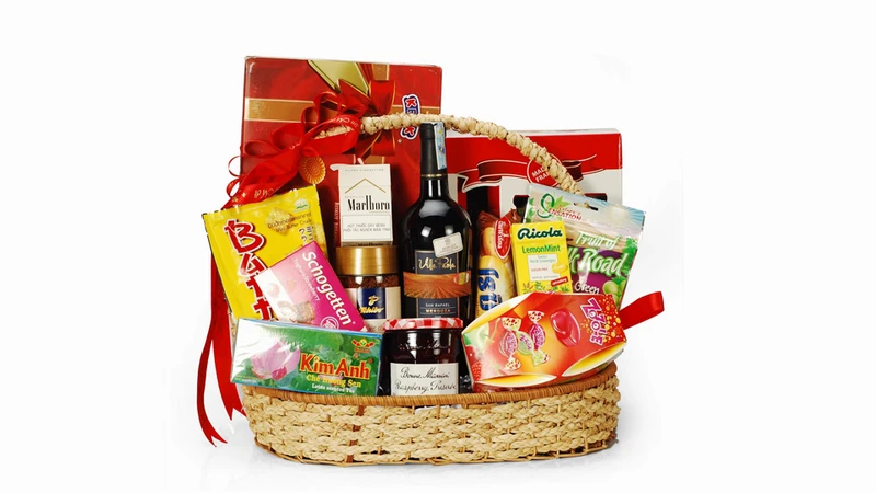 Giỏ đựng quà tết bằng chất liệu đẹp tại thủ công mỹ nghệ Trung Tín