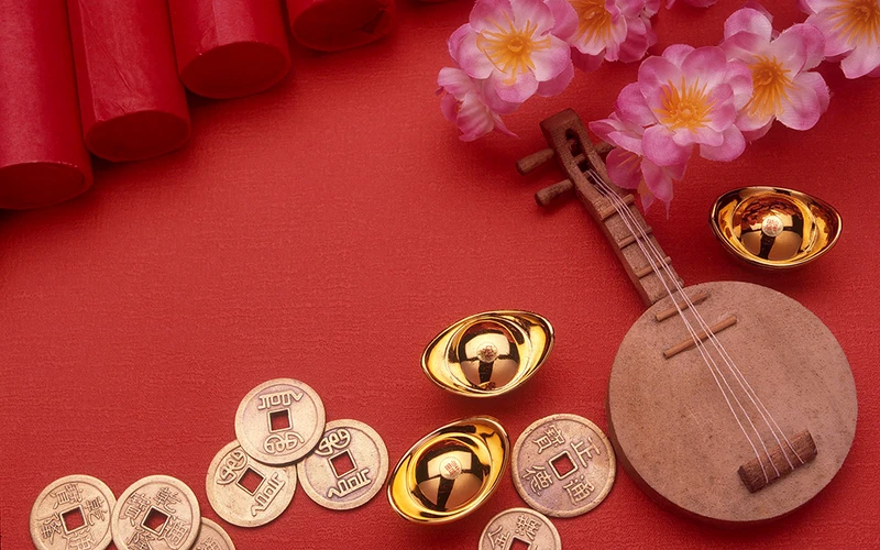 Hình ảnh Background Tết Nguyên Đán PSD đẹp