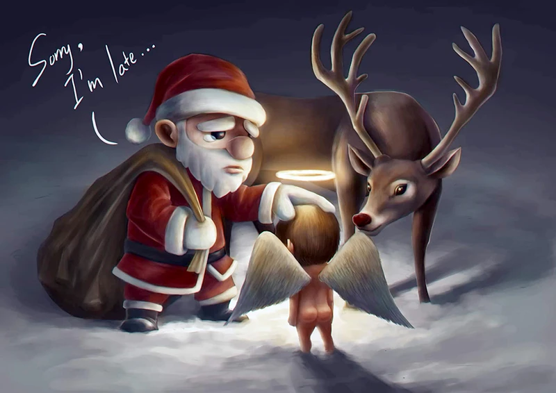 Hình ảnh cô bé bán diêm đẹp nhưng buồn cũng là một gợi ý tuyệt vời khi trang trí Noel