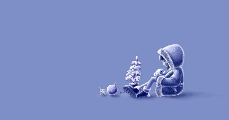 Hình ảnh cô bé bán diêm đẹp nhưng buồn cũng là một gợi ý tuyệt vời khi trang trí Noel