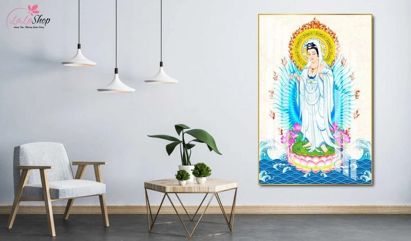 Tranh Quan Âm bồ tát đẹp chất lượng