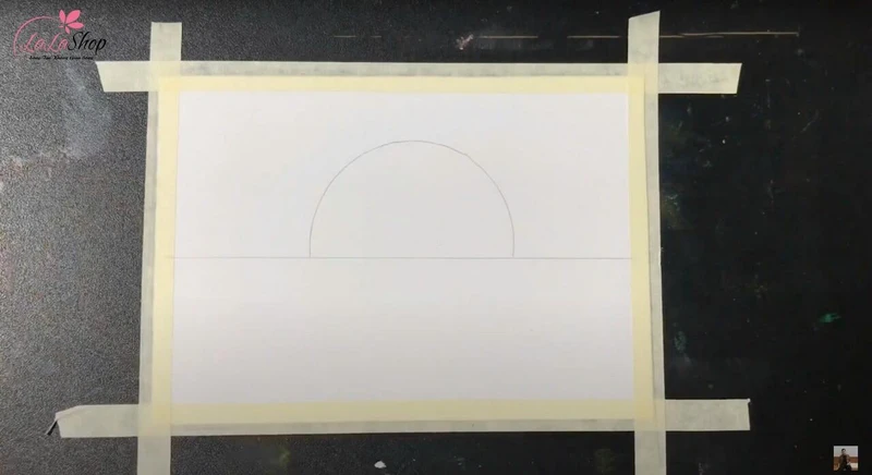 Kẻ 1 đường thẳng và nửa hình tròn