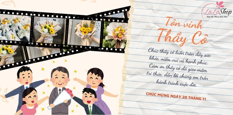 Lala Shop chuyên cung cấp hoa tri ân 20/11 chất lượng siêu đẹp và giá rẻ ở TP.HCM