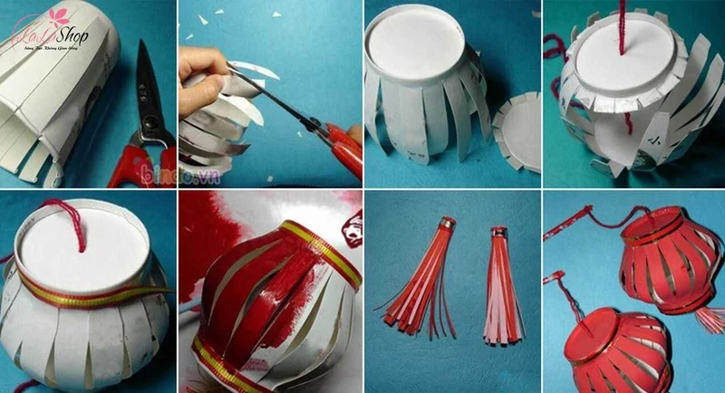 Làm lồng đèn trung thu từ ly giấy giúp giảm lượng rác thải và bảo vệ môi trường