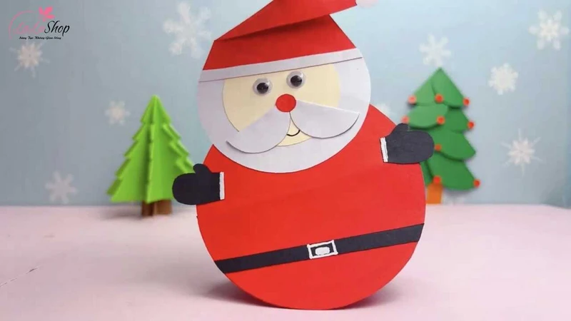 Lật đật ông già Noel bằng giấy siêu đơn giản