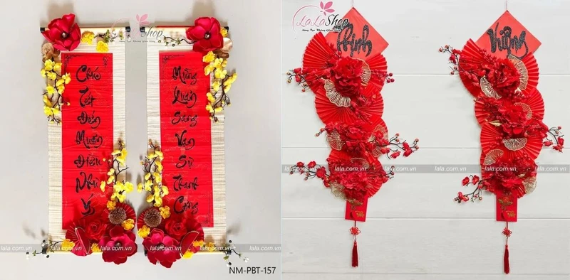 Liễn trang trí được bày bán rộng rãi với nhiều mẫu mã