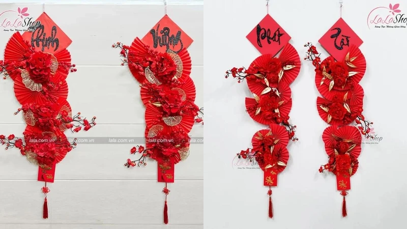 Liễn treo nhất định là phụ kiện dễ trang trí tiểu cảnh Tết mà bạn không thể bỏ qua