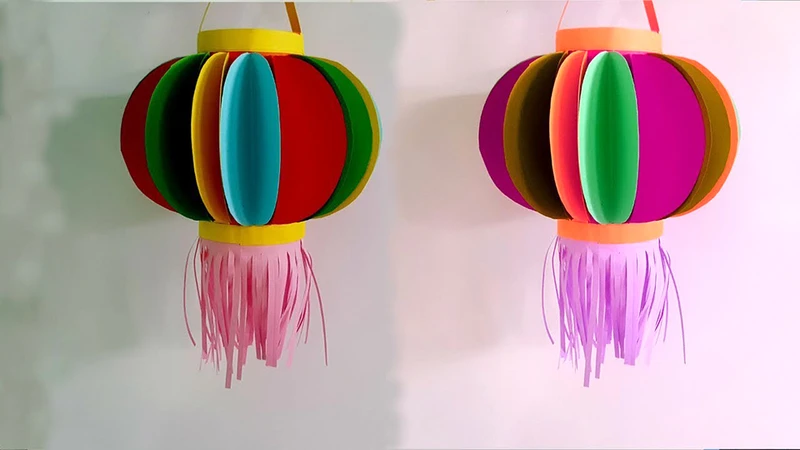 Lồng đèn bằng giấy 7 sắc