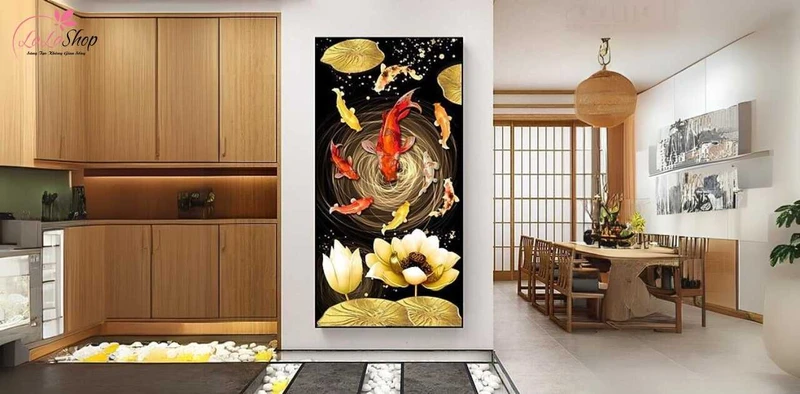 Ý nghĩa tranh cá chép hoa sen là gì, hợp với tuổi nào và nên treo hướng nào hợp phong thủy?