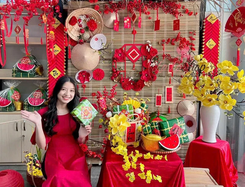 Mành tre là lựa chọn tuyệt vời để tạo nên không gian Tết mộc mạc