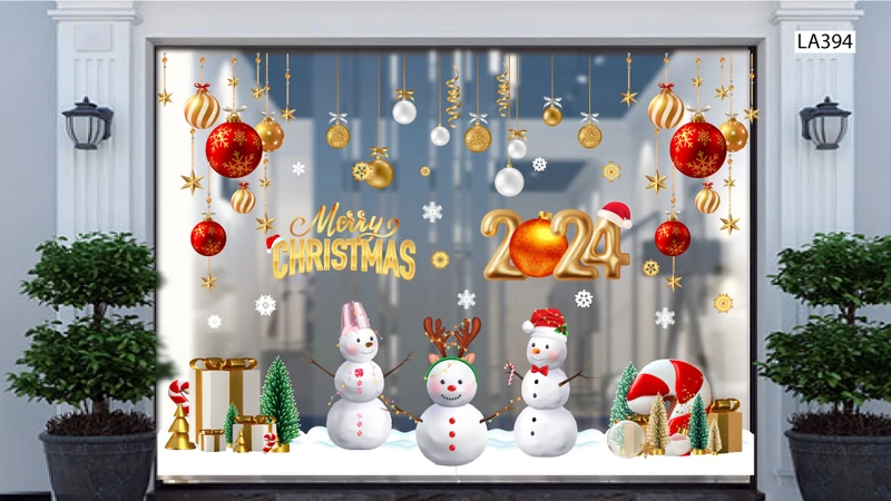 10 mẫu decal trang trí noel trên cửa kính đẹp nhất 2023 tại Lala