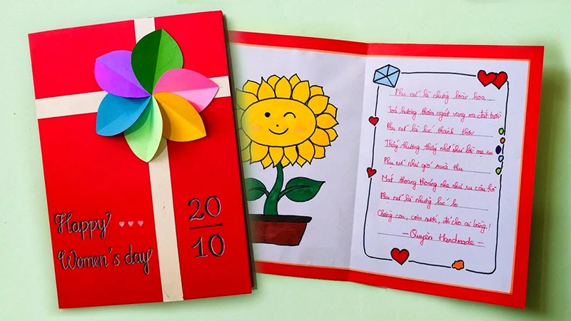 Mẫu thiệp chúc mừng ngày 20/10 cho bé mầm non