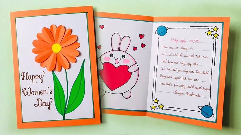 Mẫu thiệp chúc mừng ngày 20/10 cho bé mầm non