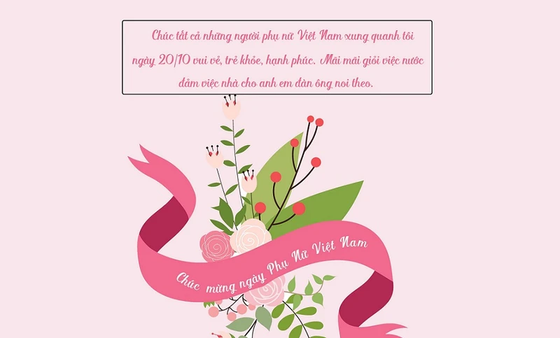 Mẫu thiệp chúc mừng ngày 20/10 tặng đồng nghiệp