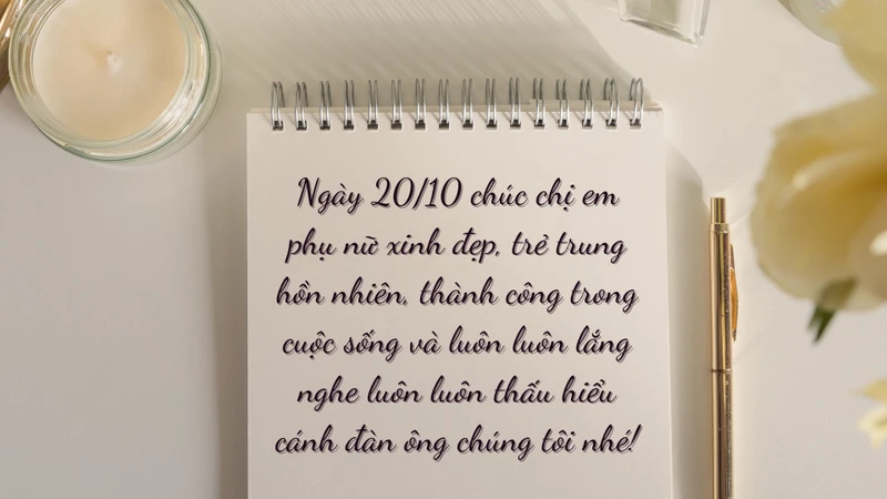 Mẫu thiệp chúc mừng ngày 20/10 tặng đồng nghiệp
