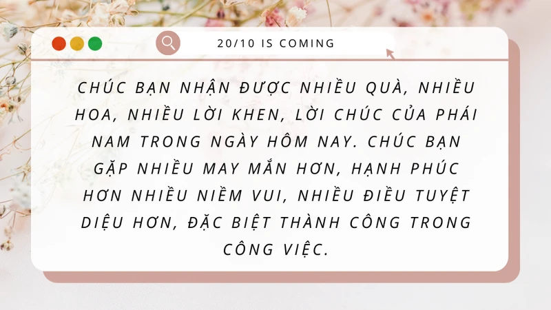 Mẫu thiệp chúc mừng ngày 20/10 tặng đồng nghiệp