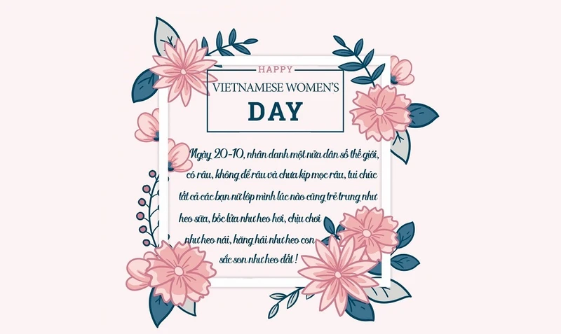 Mẫu thiệp chúc mừng ngày 20/10 tặng đồng nghiệp