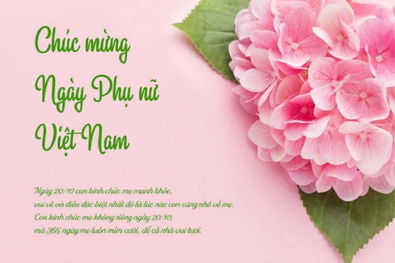 Mẫu thiệp chúc mừng ngày 20/10 tặng mẹ