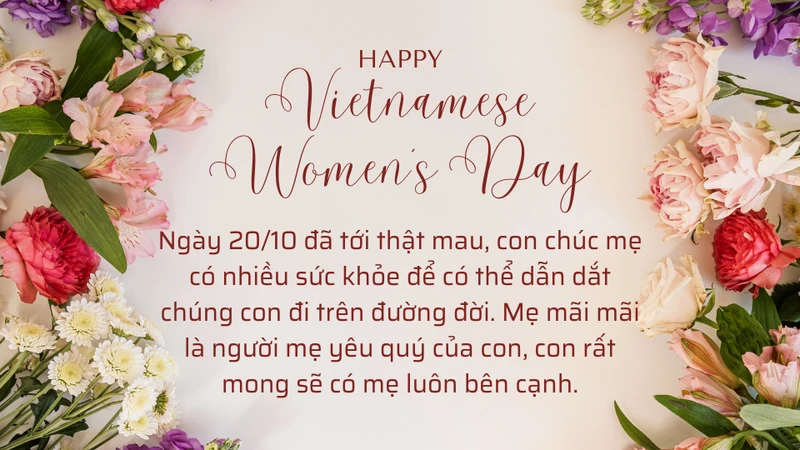 Mẫu thiệp chúc mừng ngày 20/10 tặng mẹ