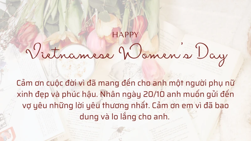 Mẫu thiệp chúc mừng ngày 20/10 tặng vợ