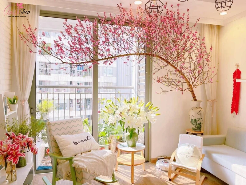 Mẫu trang trí góc chụp ảnh Tết tại nhà đẹp mẫu 2