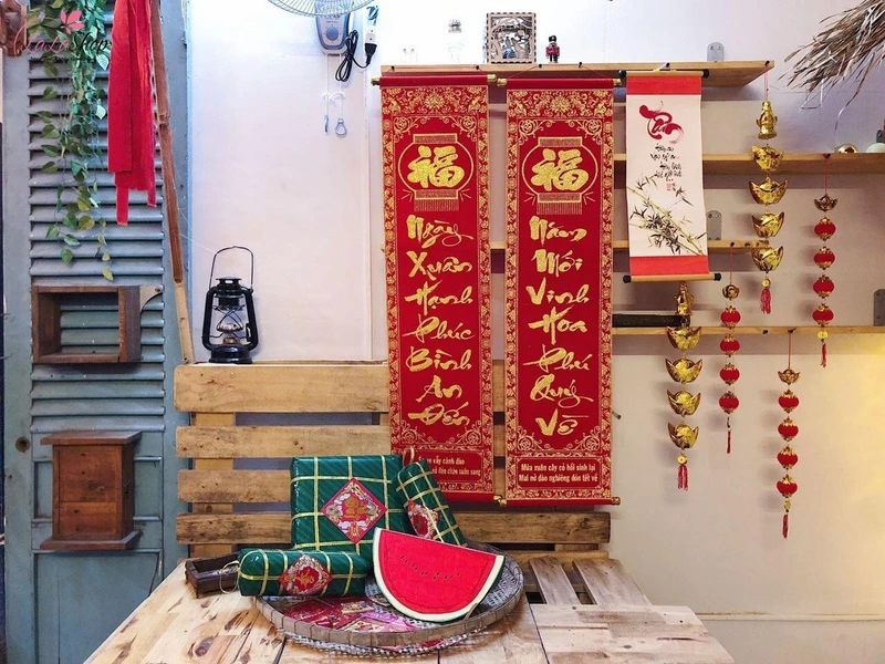 Mẫu trang trí góc chụp ảnh Tết tại nhà đẹp mẫu 8