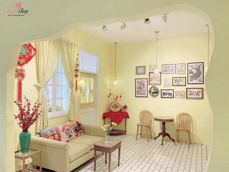 Mẫu trang trí góc chụp ảnh Tết tại nhà đẹp mẫu 9