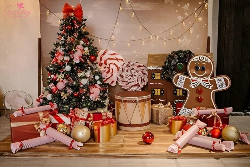 Mẫu trang trí Noel cho cửa hàng thu hút mẫu 1