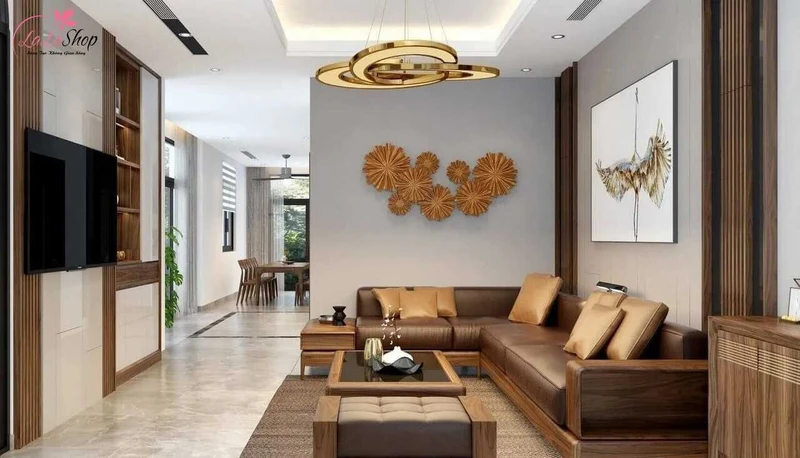 Trang trí nhà với bộ sofa và tranh treo tường phù hợp