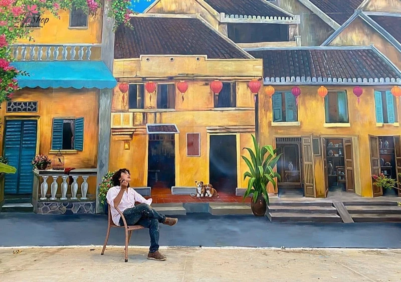 Mẫu tranh vẽ tường quán cafe đẹp mẫu 4