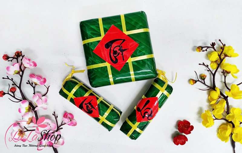 Mô hình bánh chưng bánh tét rất thích hợp để trang trí sân vườn