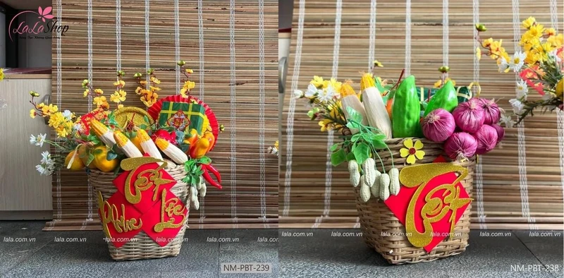 Những chiếc giỏ tre nhỏ nhắn là ý tưởng trang trí vừa đẹp mắt vừa tiện dụng