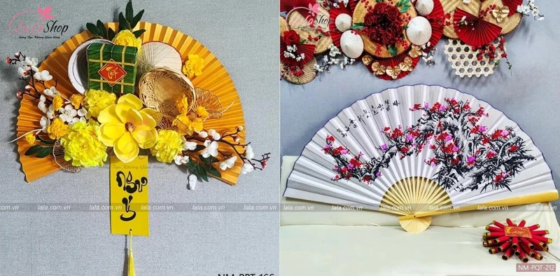 Những chiếc quạt giấy truyền thống với nhiều màu sắc rực rỡ là lựa chọn tuyệt vời