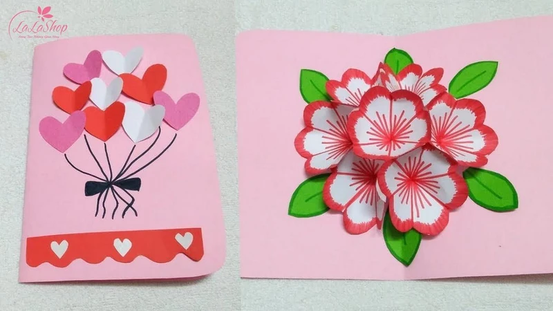 Những mẫu thiệp mừng 8/3 handmade đơn giản đẹp nhất mẫu 2