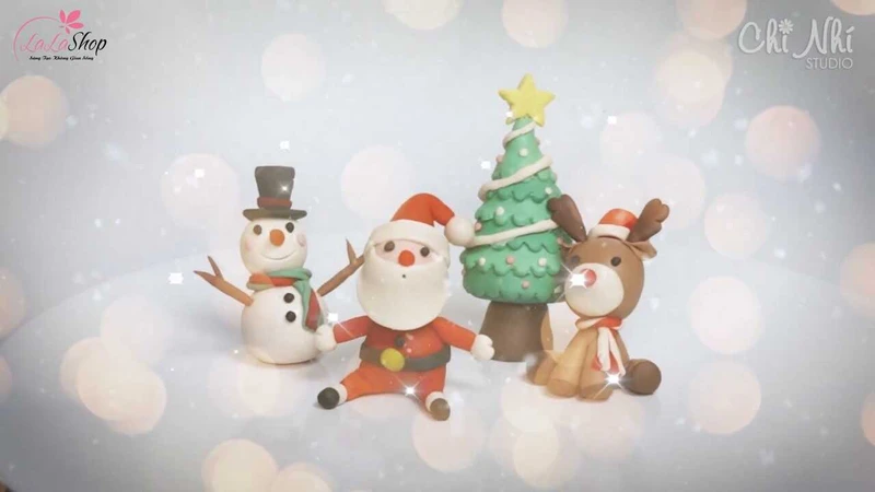 Ông già Noel bằng đất nặn đáng yêu