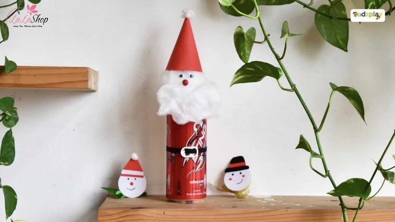 Ông già Noel từ lon nước có cách làm siêu đơn giản